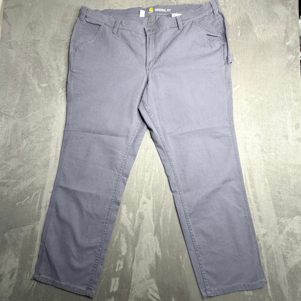 Carhartt Carpenter Pants Mens 22W Regular Gray Original Fit Rugged Flex Workwear